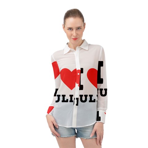 I Love Julia  Long Sleeve Chiffon Shirt by ilovewhateva