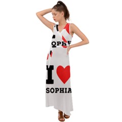 I Love Sophia V-neck Chiffon Maxi Dress by ilovewhateva