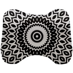 Circular Concentric Radial Symmetry Abstract Head Support Cushion by Jancukart