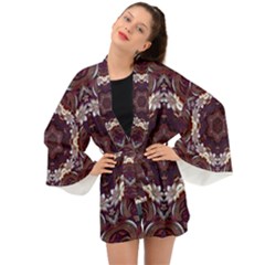 Rosette Kaleidoscope Mosaic Abstract Background Long Sleeve Kimono by Jancukart