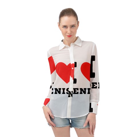 I Love Denise Long Sleeve Chiffon Shirt by ilovewhateva