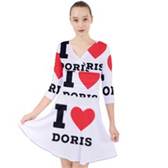 I Love Doris Quarter Sleeve Front Wrap Dress by ilovewhateva