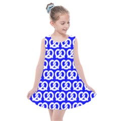 Blue Pretzel Illustrations Pattern Kids  Summer Dress by GardenOfOphir