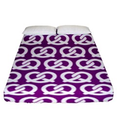 Purple Pretzel Illustrations Pattern Fitted Sheet (king Size) by GardenOfOphir