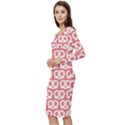 Chic Pretzel Illustrations Pattern Long Sleeve V-Neck Bodycon Dress  View2