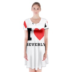 I Love Beverly Short Sleeve V-neck Flare Dress by ilovewhateva