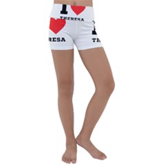 I Love Theresa Kids  Lightweight Velour Yoga Shorts by ilovewhateva