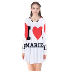 I Love Marie Long Sleeve V-neck Flare Dress by ilovewhateva