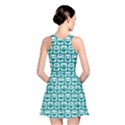 Teal And White Owl Pattern Reversible Skater Dress View2