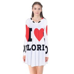 I Love Lori Long Sleeve V-neck Flare Dress by ilovewhateva