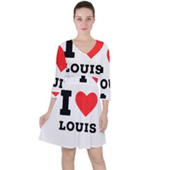 I Love Louis Quarter Sleeve Ruffle Waist Dress by ilovewhateva