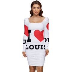 I Love Louis Women Long Sleeve Ruched Stretch Jersey Dress by ilovewhateva