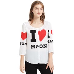 I Love Mason Chiffon Quarter Sleeve Blouse by ilovewhateva