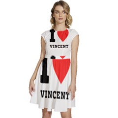 I Love Vincent  Cap Sleeve High Waist Dress by ilovewhateva