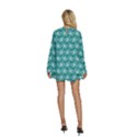 Gerbera Daisy Vector Tile Pattern Round Neck Long Sleeve Bohemian Style Chiffon Mini Dress View4