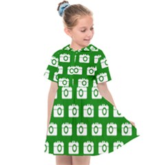 Modern Chic Vector Camera Illustration Pattern Kids  Sailor Dress by GardenOfOphir