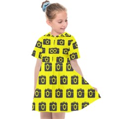 Modern Chic Vector Camera Illustration Pattern Kids  Sailor Dress by GardenOfOphir