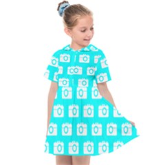 Modern Chic Vector Camera Illustration Pattern Kids  Sailor Dress by GardenOfOphir