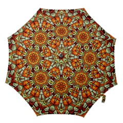 Kaleidoscope Floral Pattern Rosette Hook Handle Umbrellas (large) by Jancukart