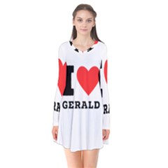 I Love Gerald Long Sleeve V-neck Flare Dress by ilovewhateva