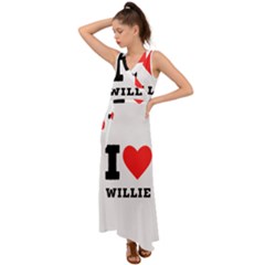 I Love Willie V-neck Chiffon Maxi Dress by ilovewhateva