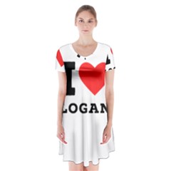 I Love Logan Short Sleeve V-neck Flare Dress by ilovewhateva