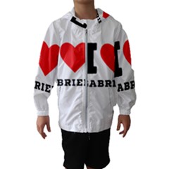 I Love Gabriel Kids  Hooded Windbreaker by ilovewhateva