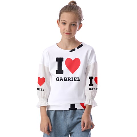 I Love Gabriel Kids  Cuff Sleeve Top by ilovewhateva