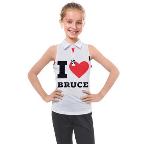 I Love Bruce Kids  Sleeveless Polo Tee by ilovewhateva