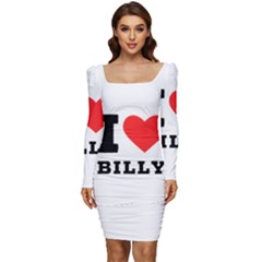 I Love Billy Women Long Sleeve Ruched Stretch Jersey Dress by ilovewhateva