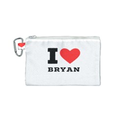 I Love Bryan Canvas Cosmetic Bag (small) by ilovewhateva