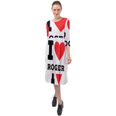 I Love Roger Ruffle End Midi Chiffon Dress by ilovewhateva