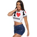 I love roger Side Button Cropped Tee View2