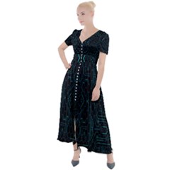 Geometric-art-003 Button Up Short Sleeve Maxi Dress by nateshop