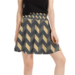 Modern Retro Chevron Patchwork Pattern Waistband Skirt by GardenOfOphir