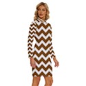 Chevron Pattern Gifts Long Sleeve Shirt Collar Bodycon Dress View3