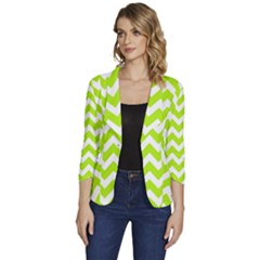 Chevron Pattern Gifts Women s One-button 3/4 Sleeve Short Jacket by GardenOfOphir