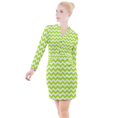 Chevron Pattern Gifts Button Long Sleeve Dress by GardenOfOphir