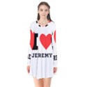 I love Jeremy  Long Sleeve V-neck Flare Dress View1