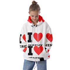 I Love Jeremy  Kids  Oversized Hoodie by ilovewhateva