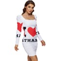 I love ethan Women Long Sleeve Ruched Stretch Jersey Dress View2