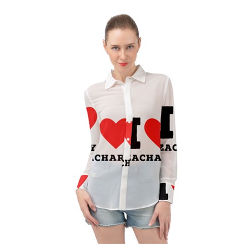 I Love Zachary Long Sleeve Chiffon Shirt by ilovewhateva