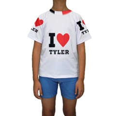 I Love Tyler Kids  Short Sleeve Swimwear by ilovewhateva