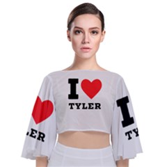 I Love Tyler Tie Back Butterfly Sleeve Chiffon Top by ilovewhateva