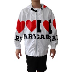 I Love Gary Kids  Hooded Windbreaker by ilovewhateva