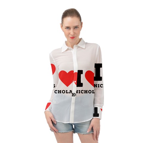 I Love Nicholas Long Sleeve Chiffon Shirt by ilovewhateva