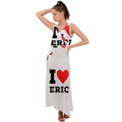 I Love Eric V-neck Chiffon Maxi Dress by ilovewhateva