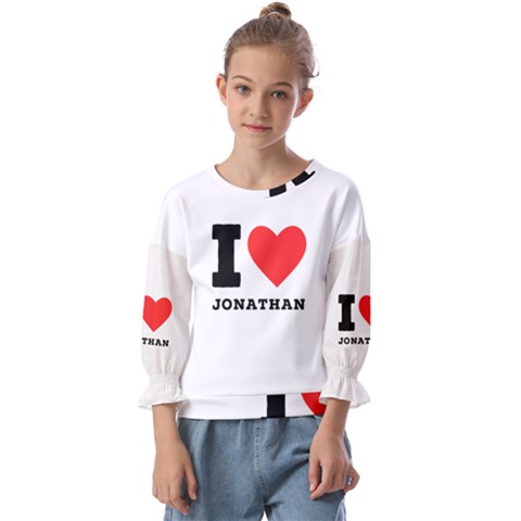 I Love Jonathan Kids  Cuff Sleeve Top by ilovewhateva