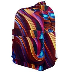 Ai Generated Waves Splash Liquid Paint Wall Classic Backpack by Jancukart