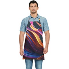 Ai Generated Waves Splash Liquid Paint Wall Kitchen Apron by Jancukart